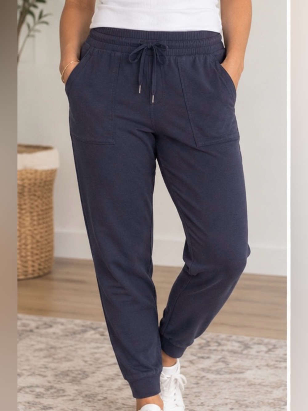 Talbots Pima Cotton Modal Jogger Pants Navy Blue S